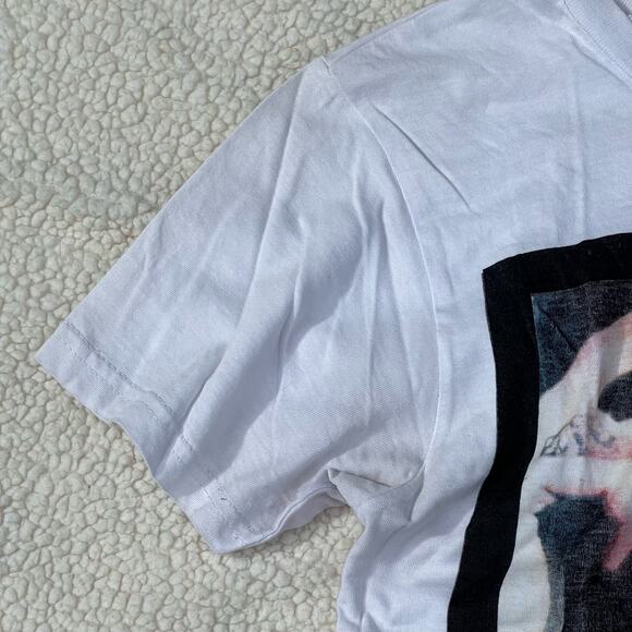 On Fire Madonna T-Shirt LOVE Graphic Size Medium Tie Front Top Retro 80s Style - Picture 6 of 7